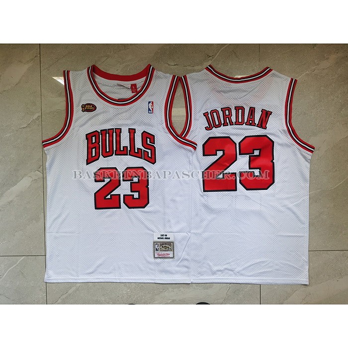 Maillot Chicago Bulls Michael Jordan NO 23 Mitchell & Ness 1998 NBA Finals Blanc